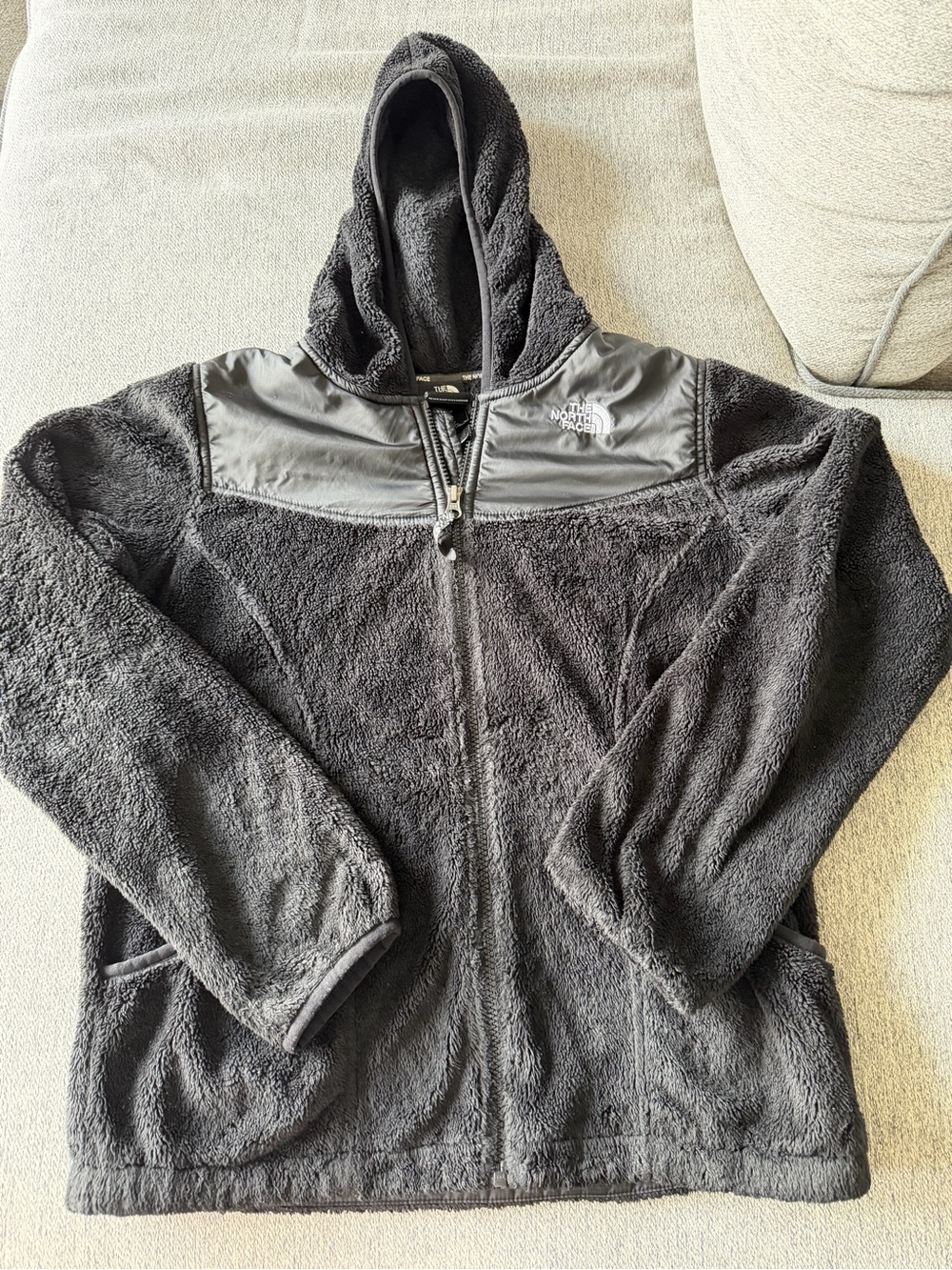 Kids The North Face Black Sherpa Fleece Jacket with Logo Tag